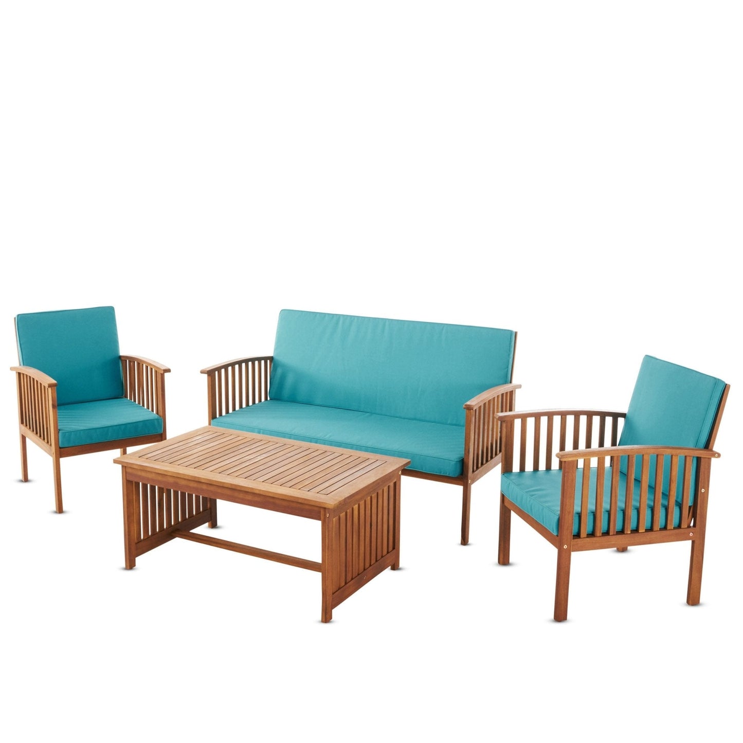 Prism 4-Piece Outdoor Patio Sofa Set with Coffee Table, 2 Chairs and Loveseat