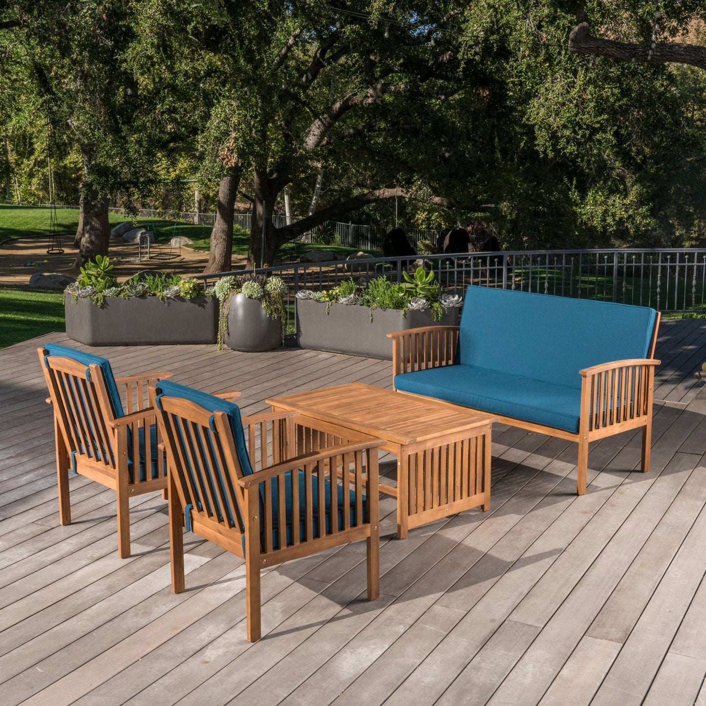 Prism 4-Piece Outdoor Patio Sofa Set with Coffee Table, 2 Chairs and Loveseat