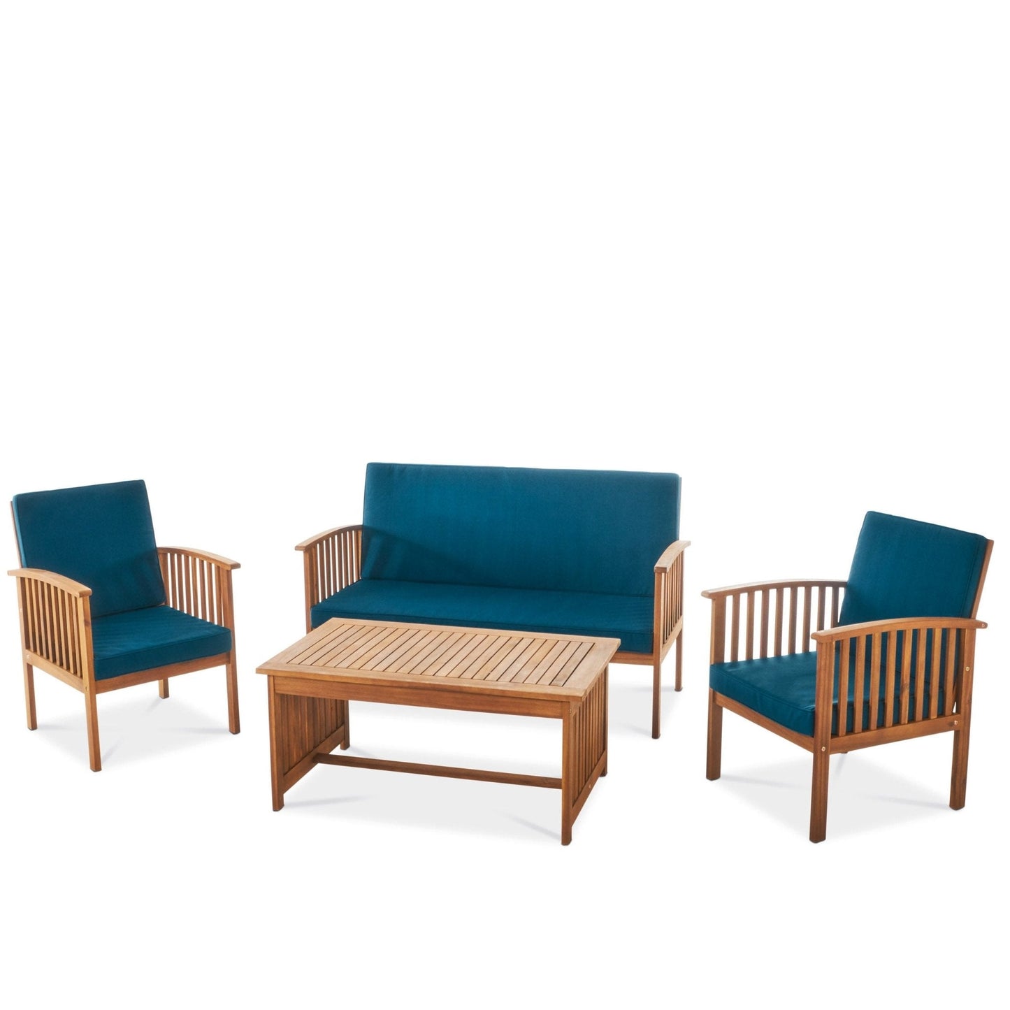 Prism 4-Piece Outdoor Patio Sofa Set with Coffee Table, 2 Chairs and Loveseat
