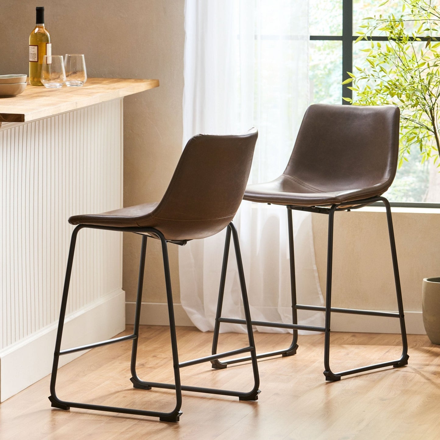 Upholstered Counter Height Stool, Set of 2