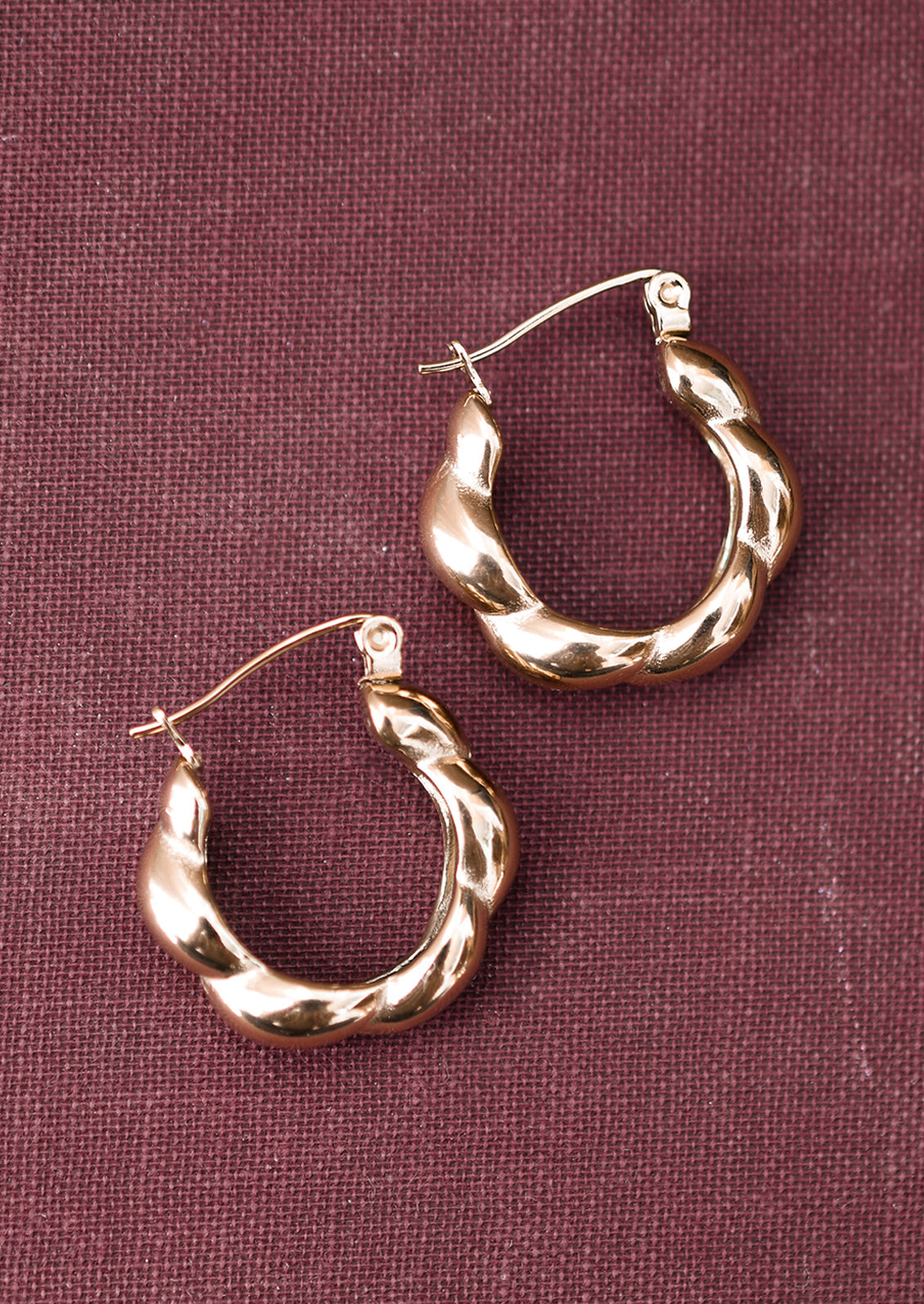 Puffy Twist Latch Hoops