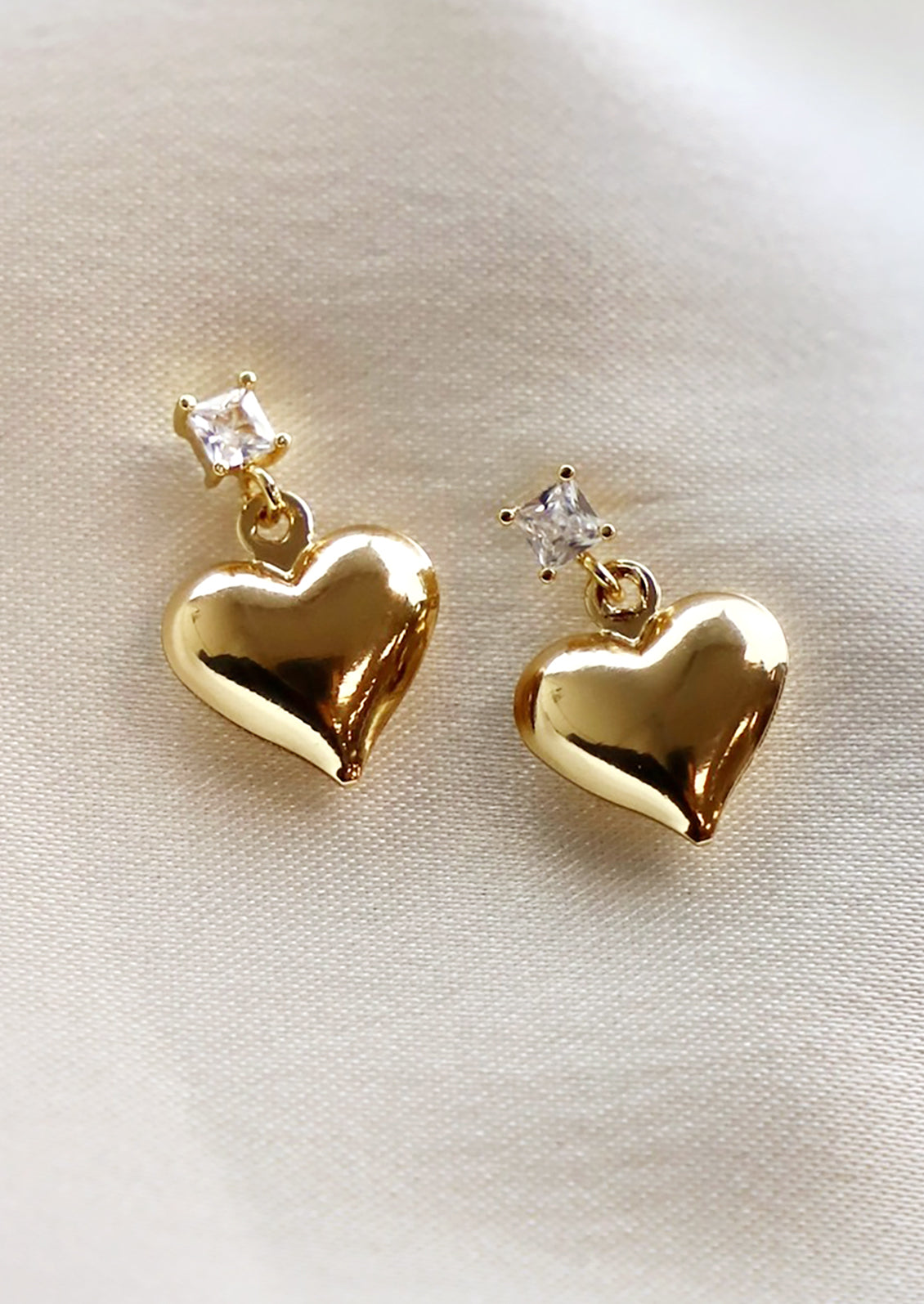 Puffy Heart with Crystal Studs