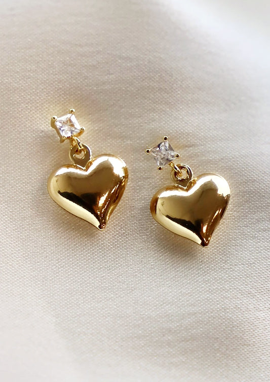 Puffy Heart with Crystal Studs