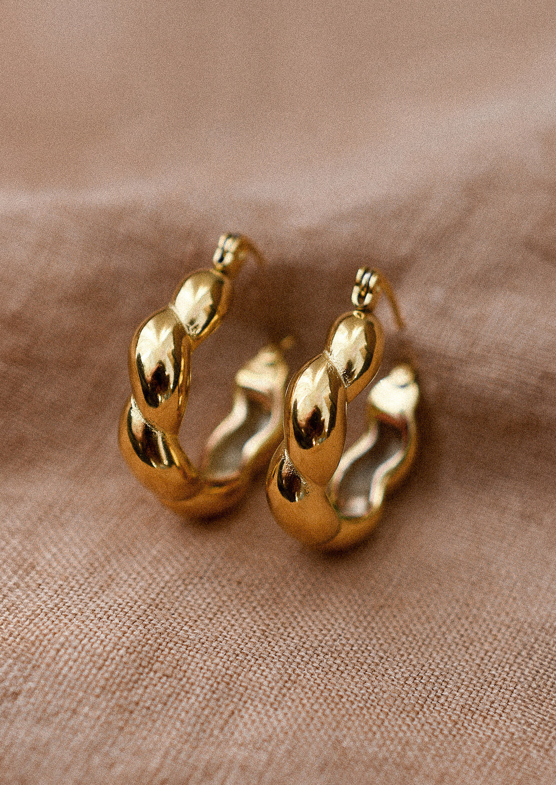 Puffy Twist Latch Hoops