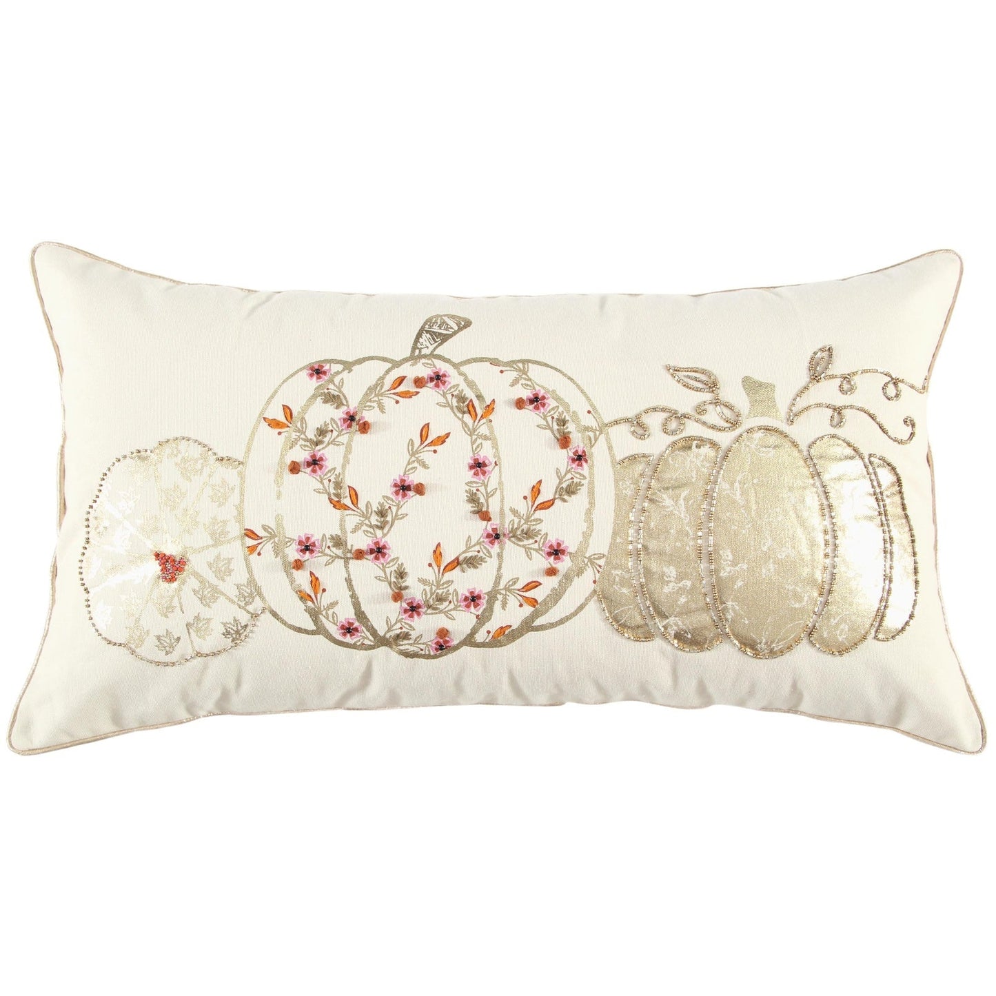 Floral Pumpkin Lumbar Pillow