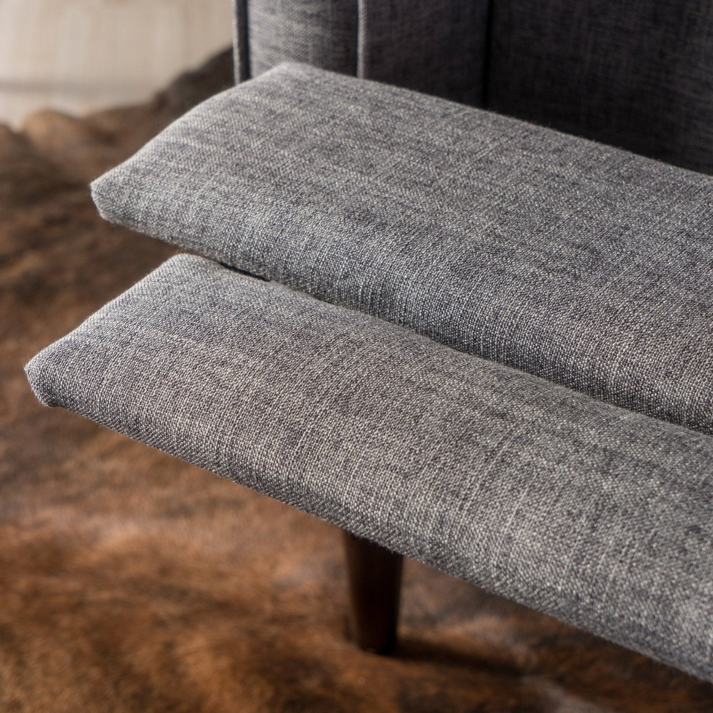 Quest Fabric Recliner with Button Tufted Back and Square Arm
