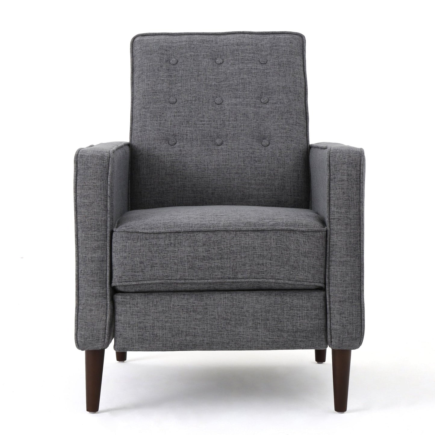 Quest Fabric Recliner with Button Tufted Back and Square Arm