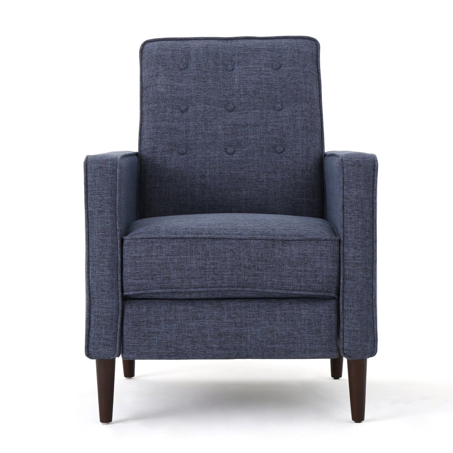 Quest Fabric Recliner with Button Tufted Back and Square Arm