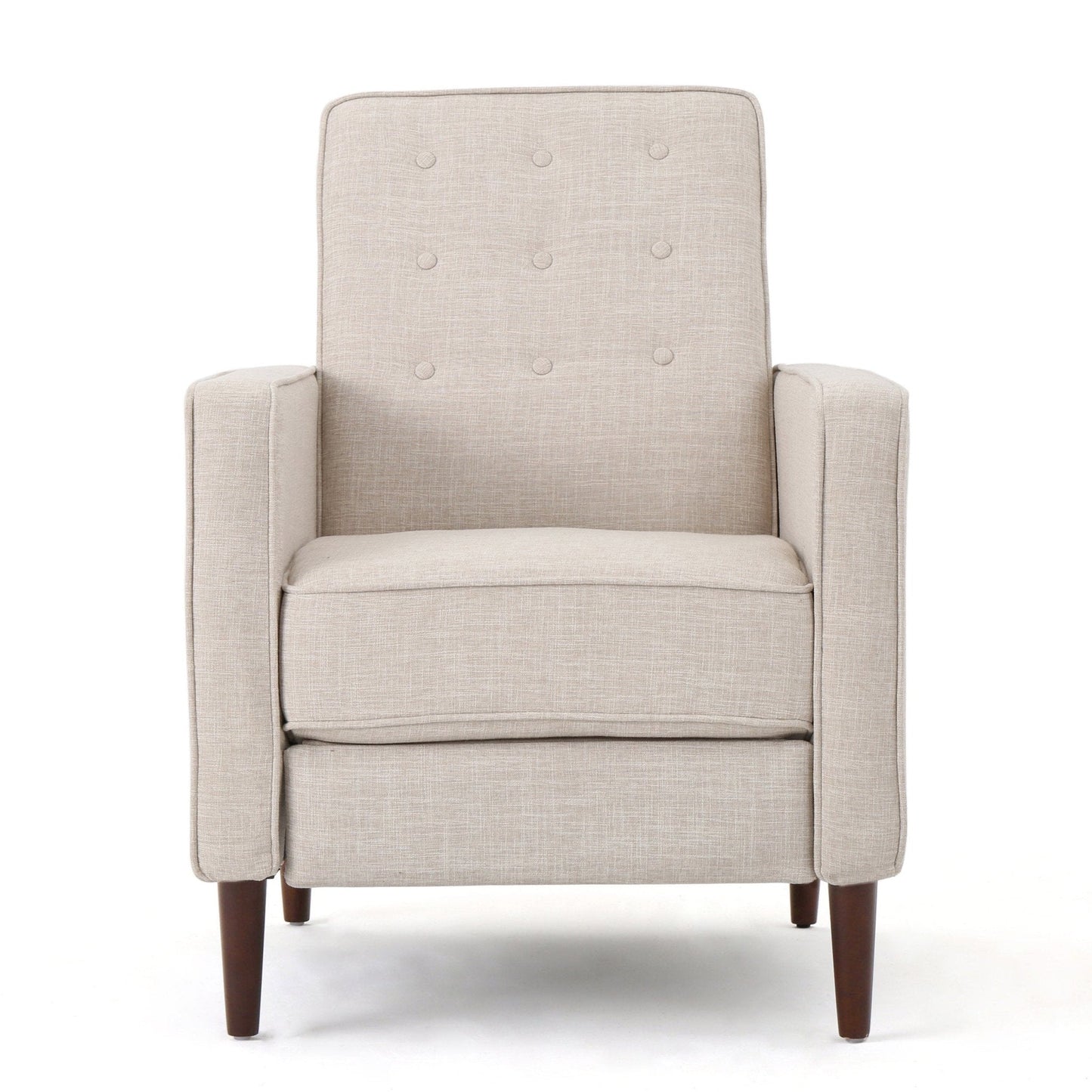 Quest Fabric Recliner with Button Tufted Back and Square Arm