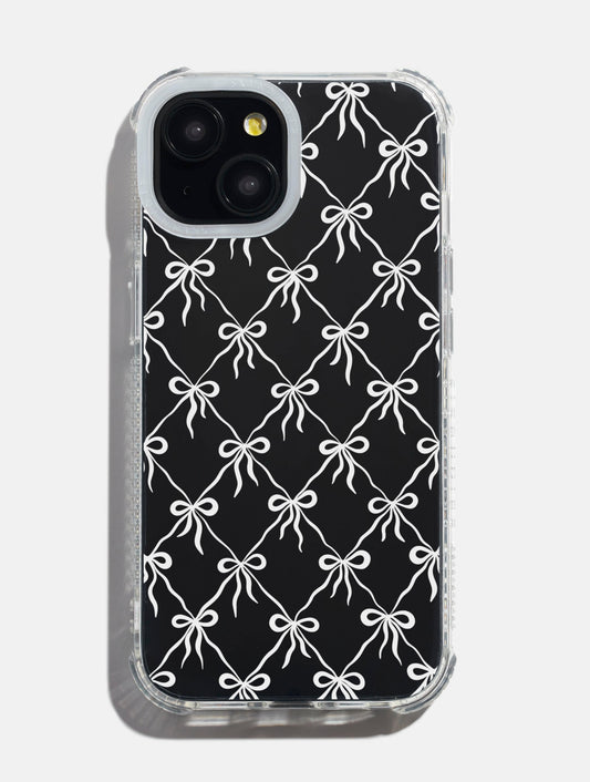 Quilted Bow White Shock iPhone Case