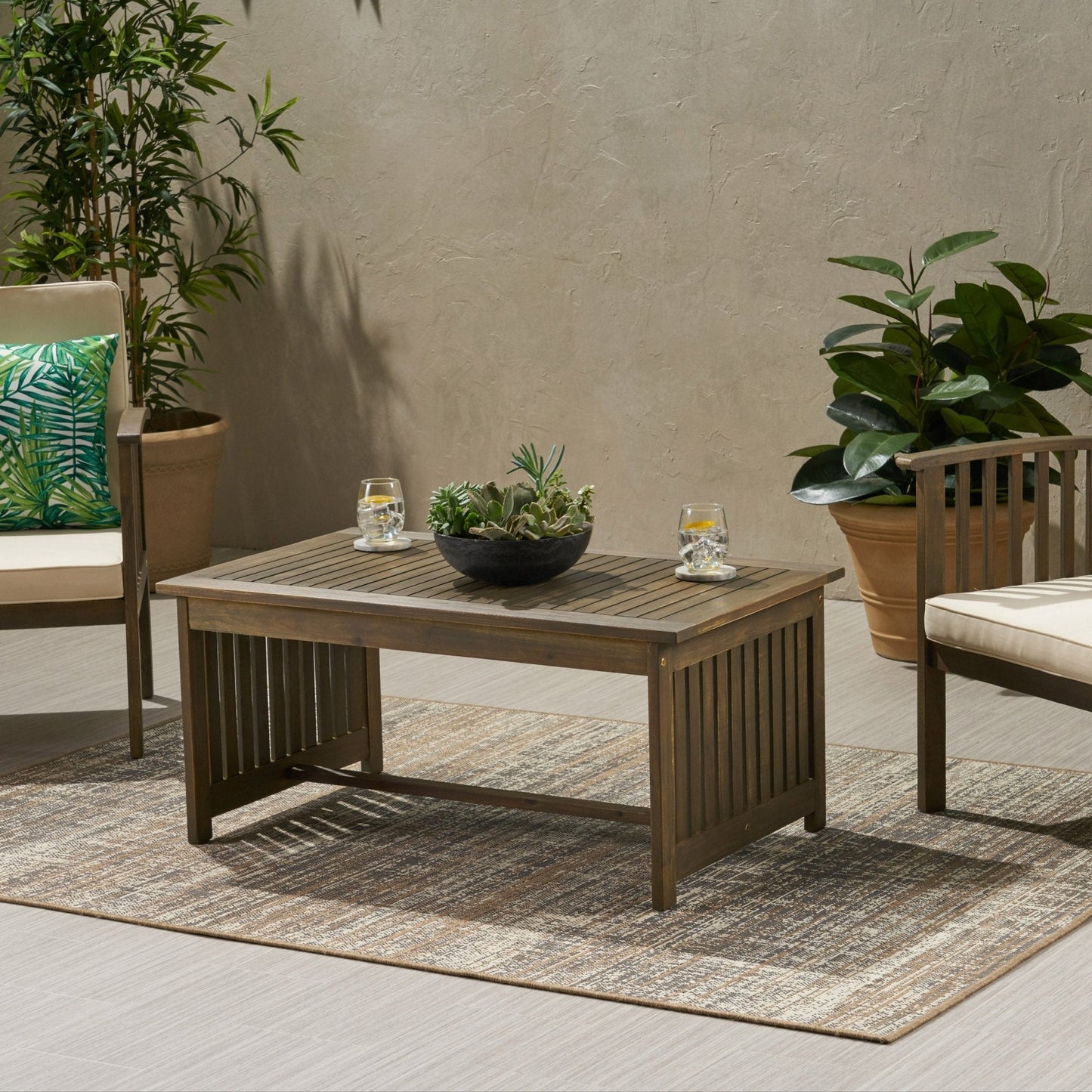 Rectangular Acacia Wood Outdoor Coffee Table