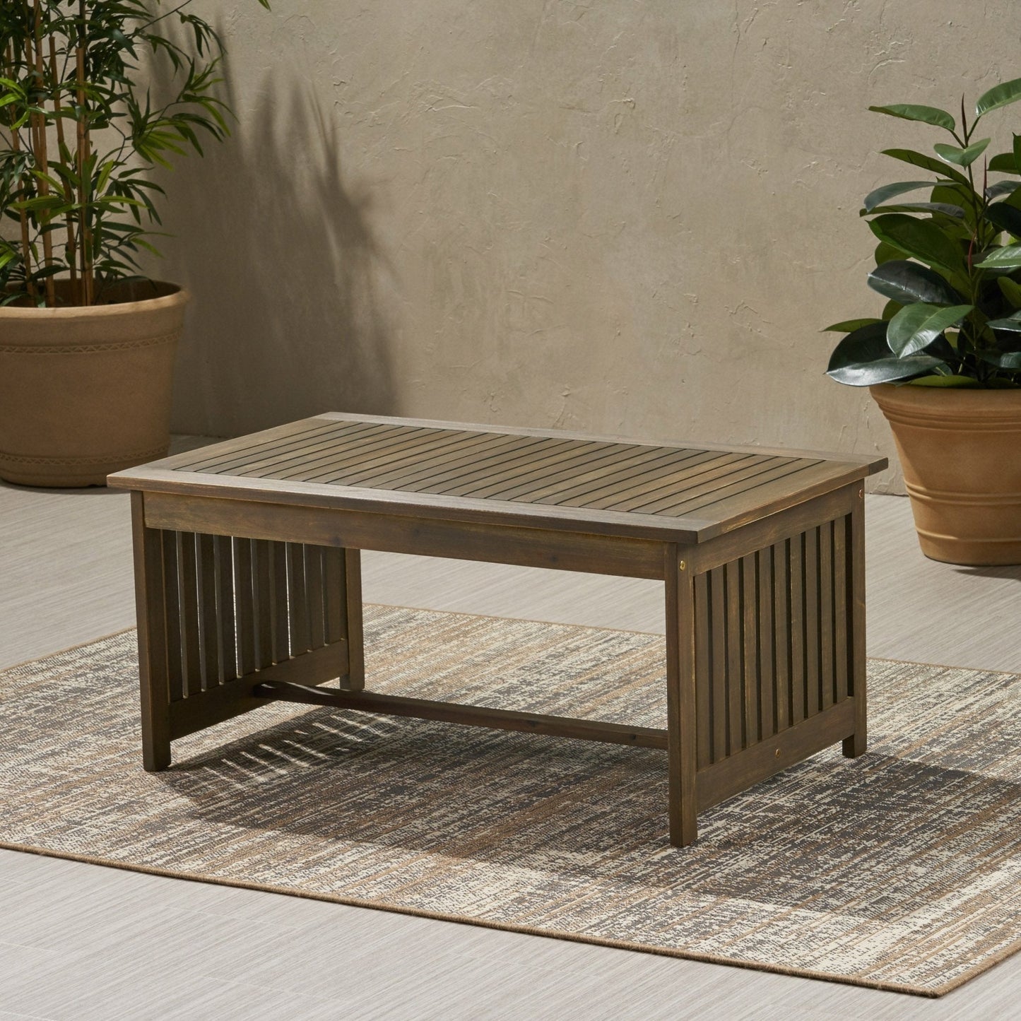 Rectangular Acacia Wood Outdoor Coffee Table