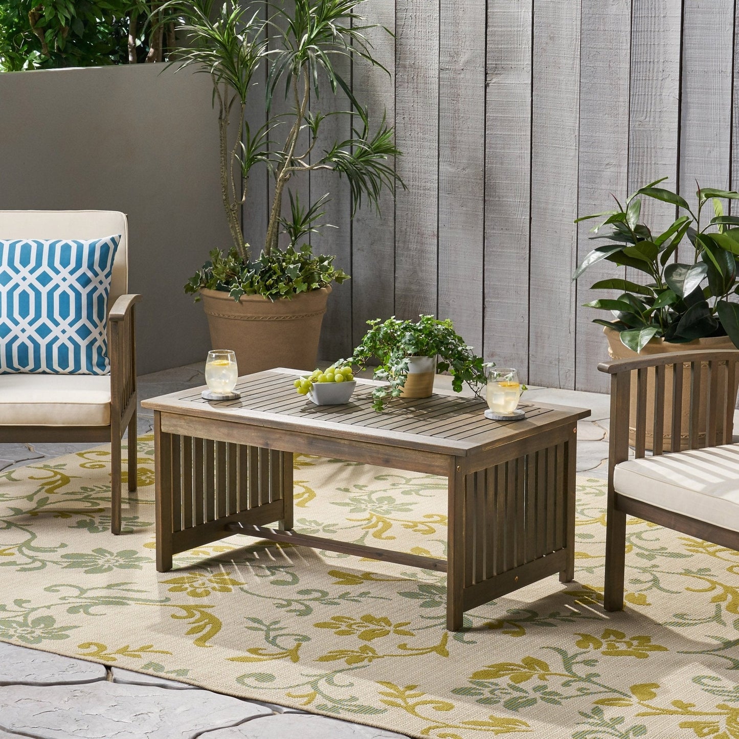 Rectangular Acacia Wood Outdoor Coffee Table