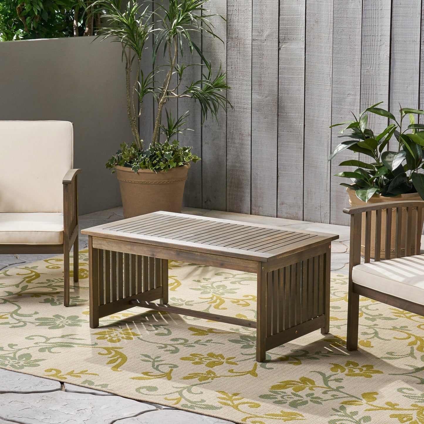 Rectangular Acacia Wood Outdoor Coffee Table