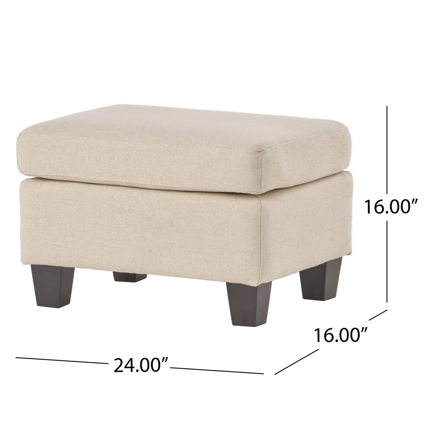Rectangular Fabric Upholstered Ottoman