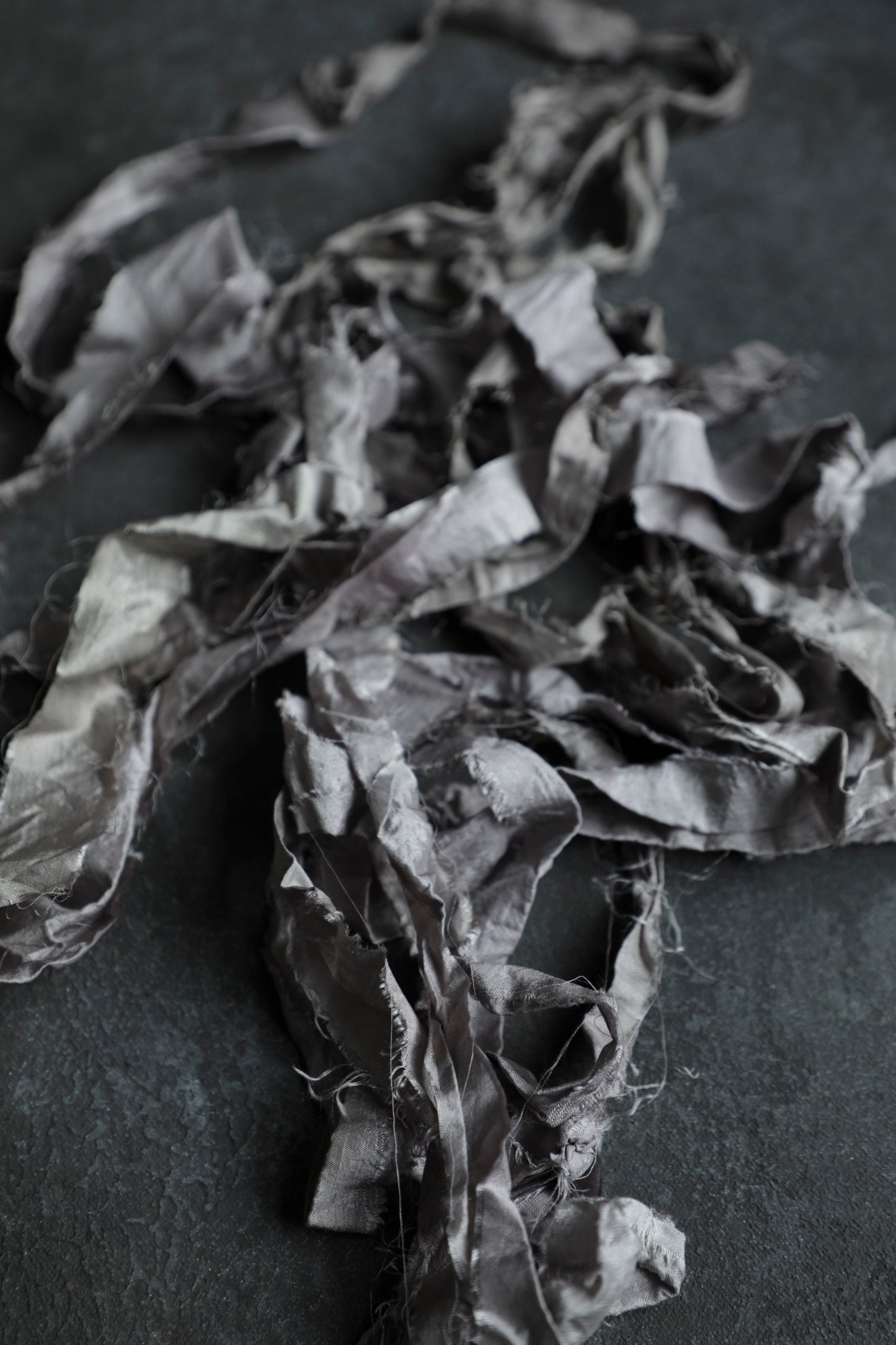 Heather Gray Recycled Silk Ribbon {read full description}