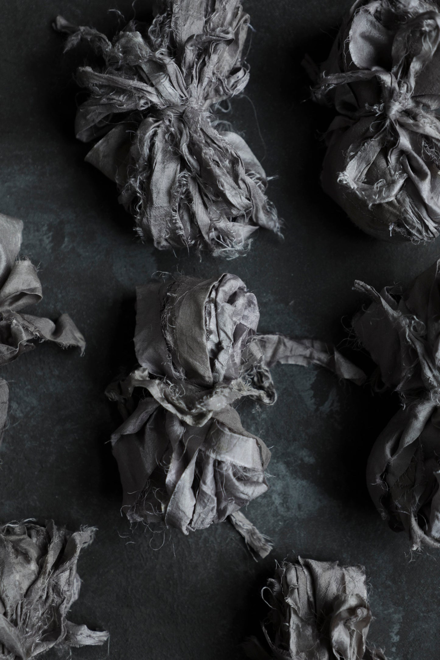 Heather Gray Recycled Silk Ribbon {read full description}