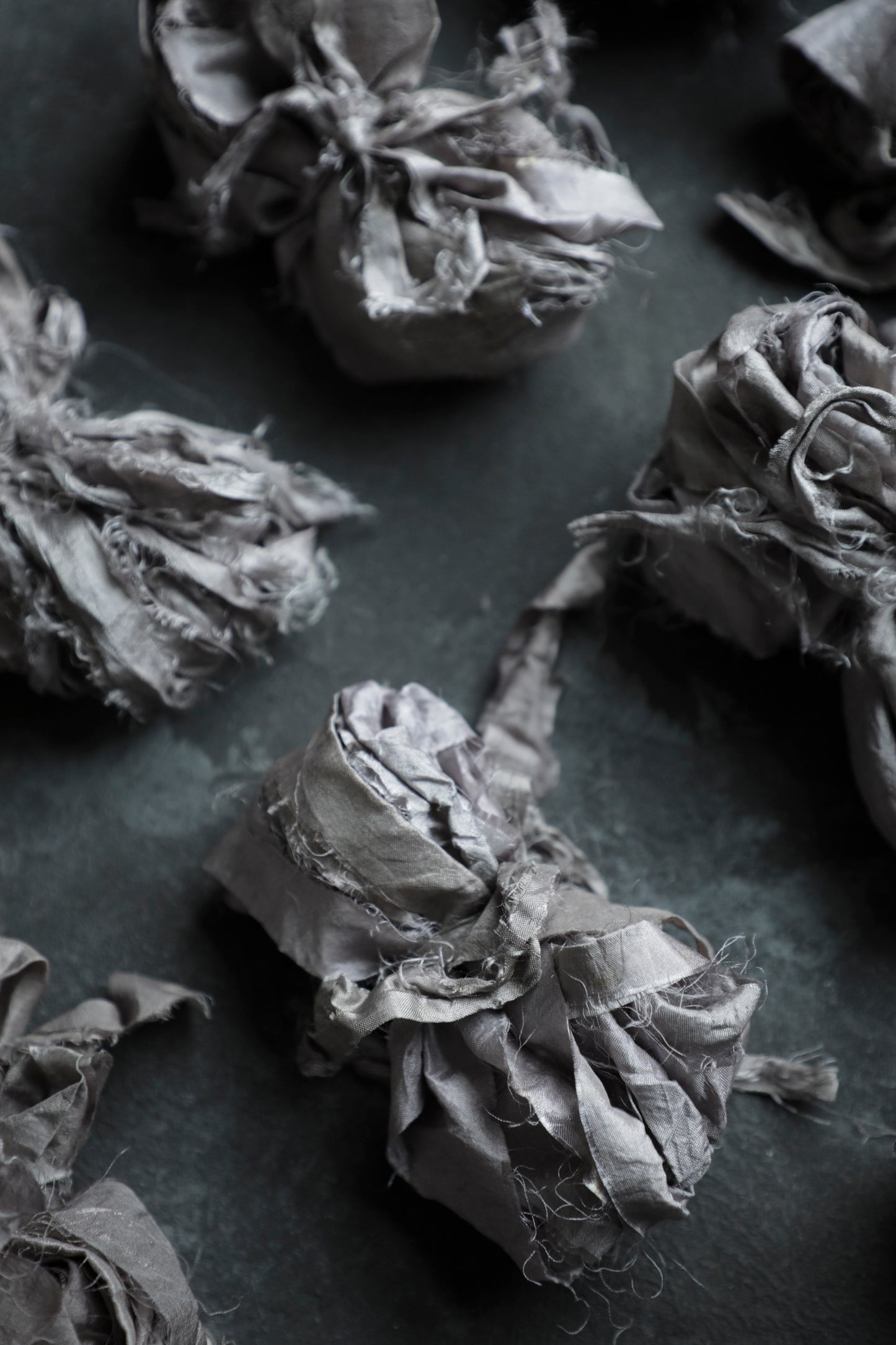 Heather Gray Recycled Silk Ribbon {read full description}