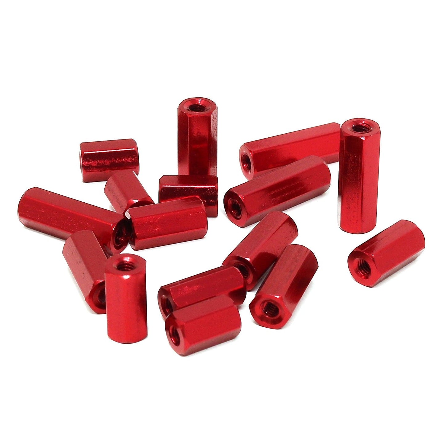 Red Anodised Aluminium Standoff Set (4-pack)