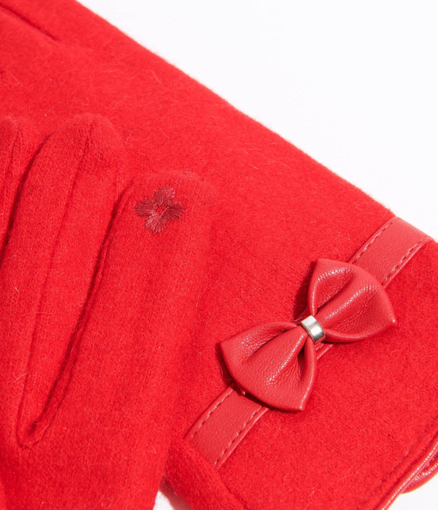 Red Wool Texting Gloves