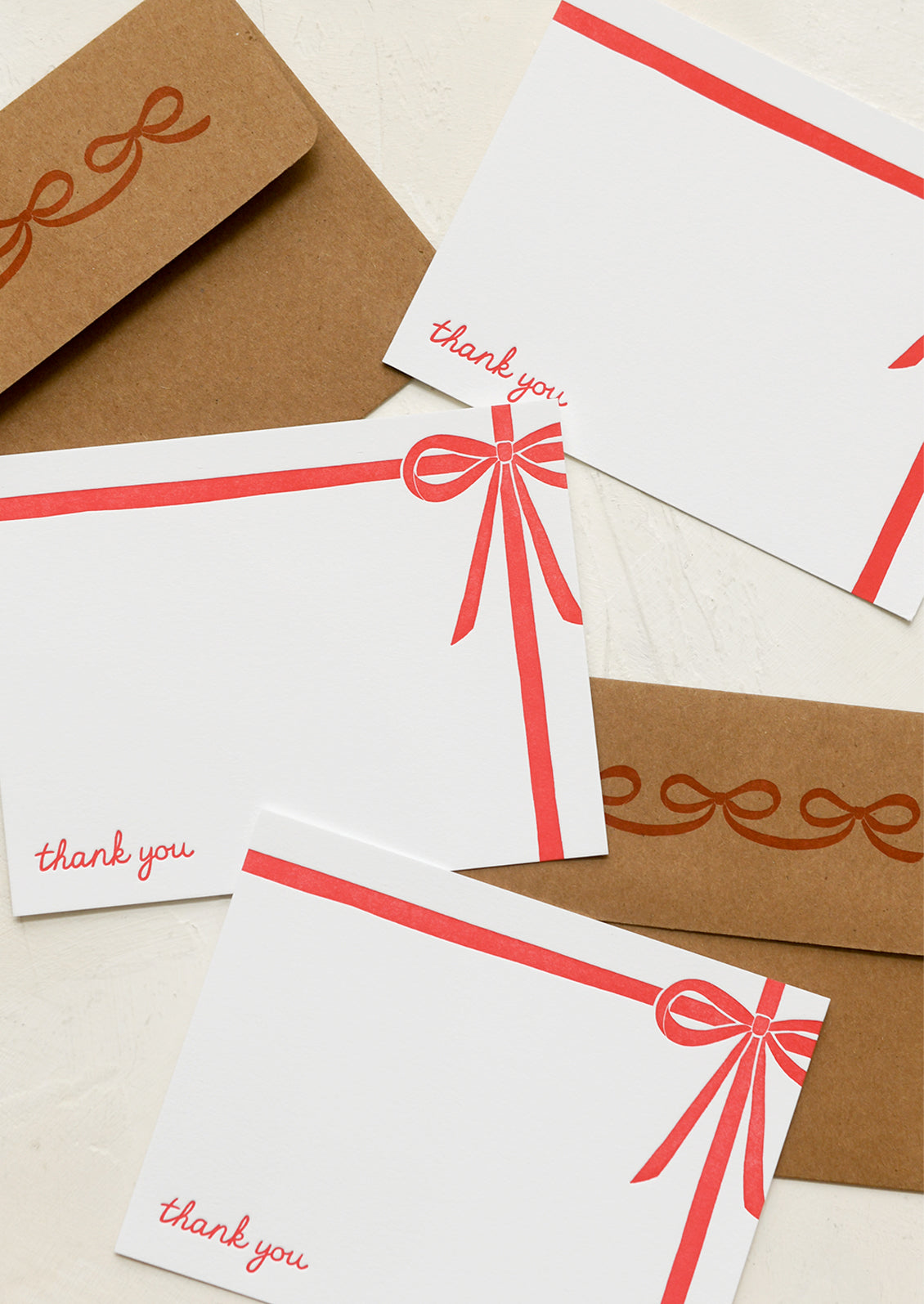Red Bows Thank You Card Set
