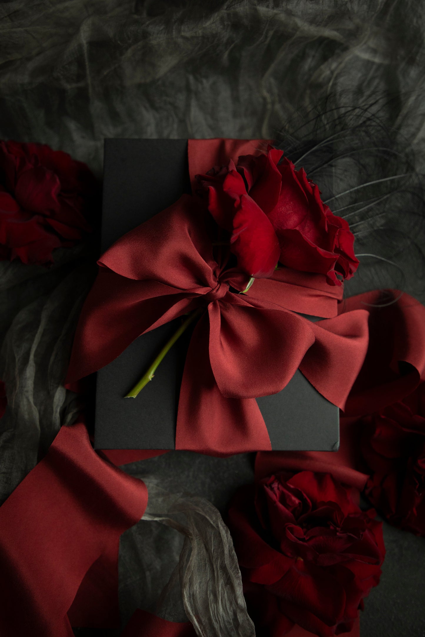 Holiday Red Silk Ribbon *read full description