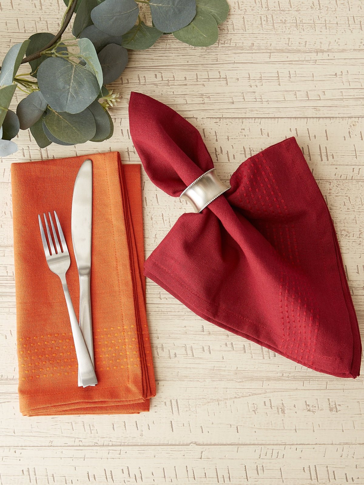 Redwood Harvest Dobby Stripe Napkins, Set Of 6