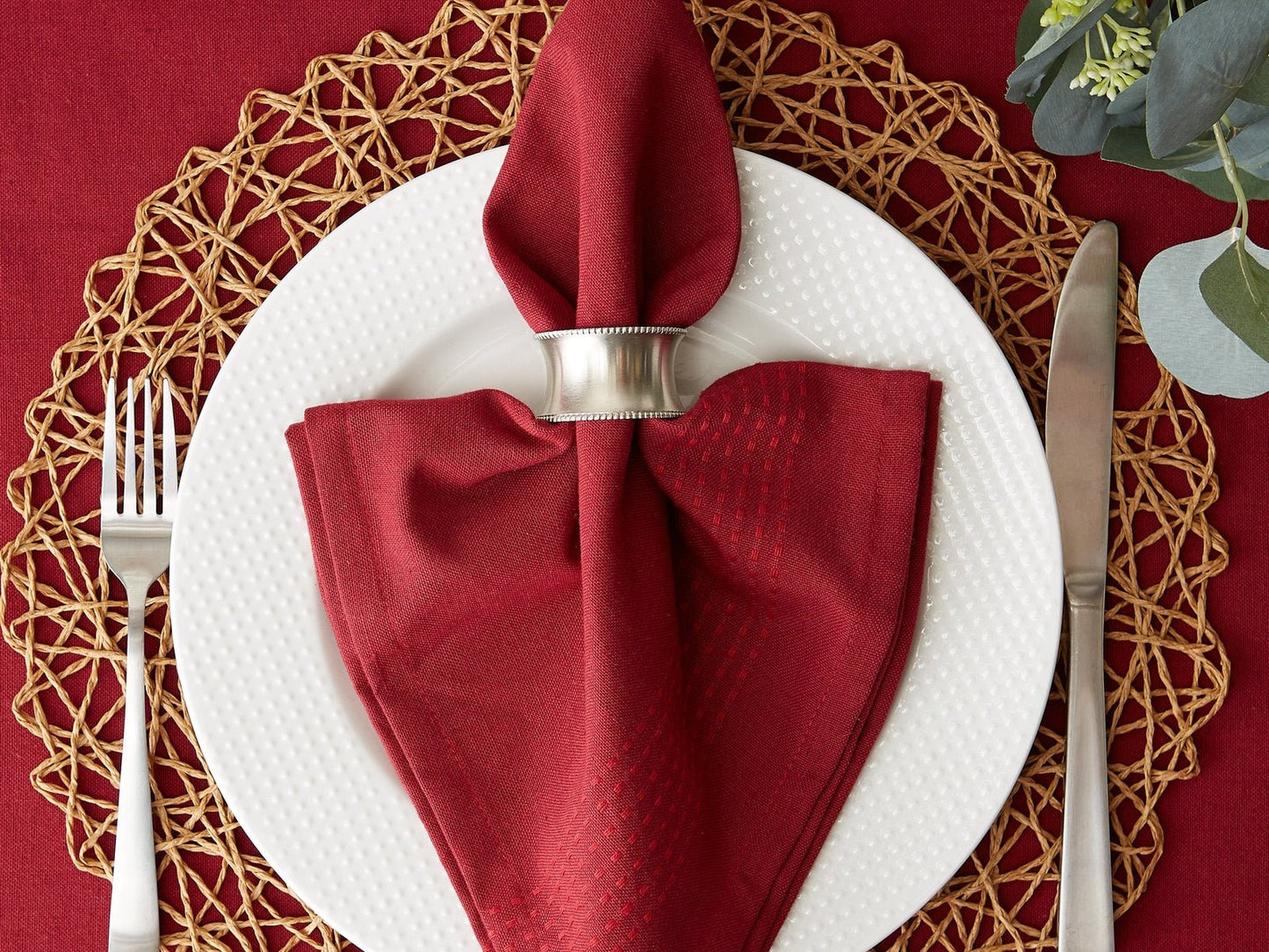 Redwood Harvest Dobby Stripe Napkins, Set Of 6