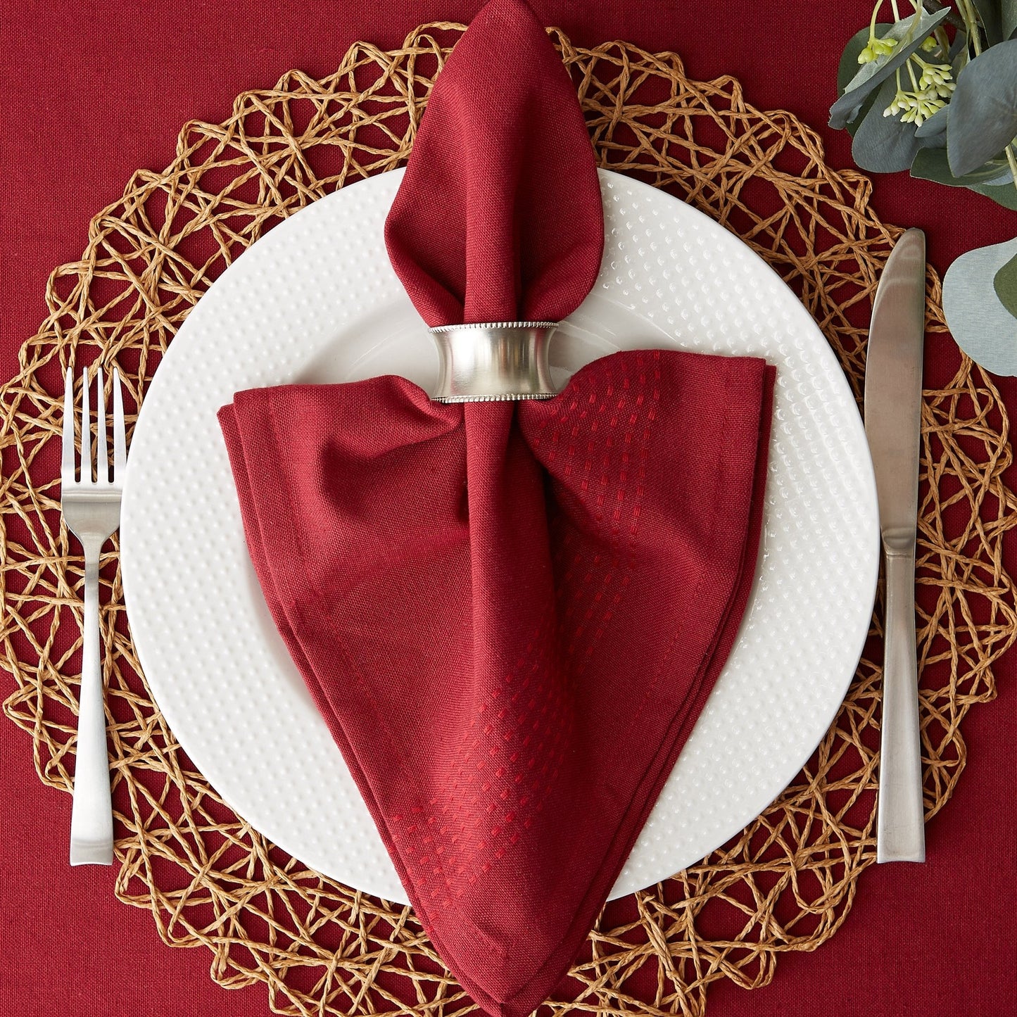 Redwood Harvest Dobby Stripe Napkins, Set Of 6