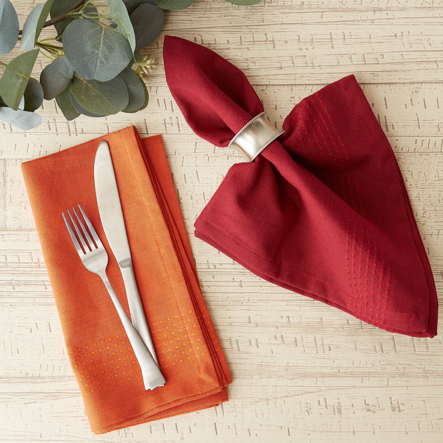 Redwood Harvest Dobby Stripe Napkins, Set Of 6