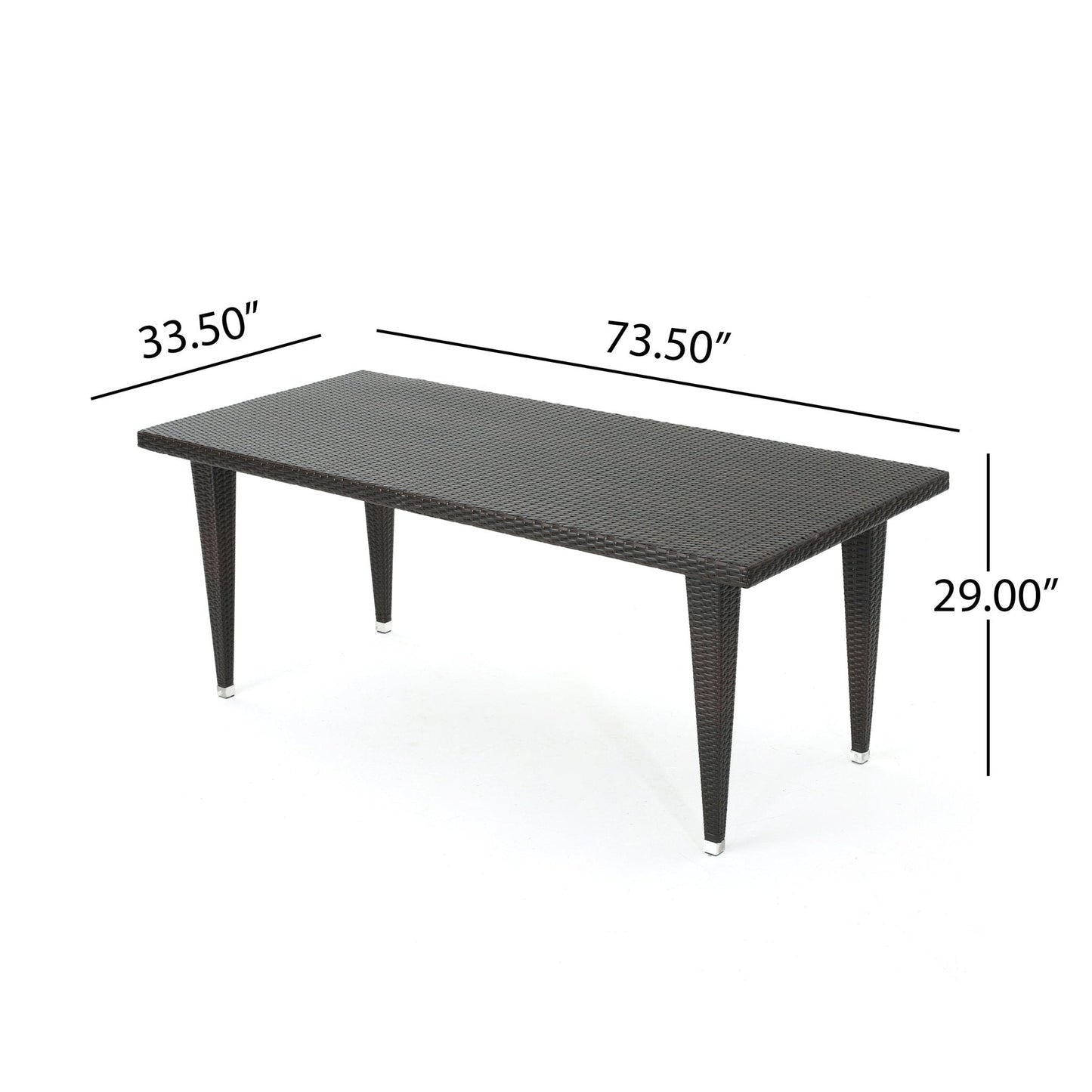 Reflect 33x75 Inch Outdoor Dining Table with Rattan Cover