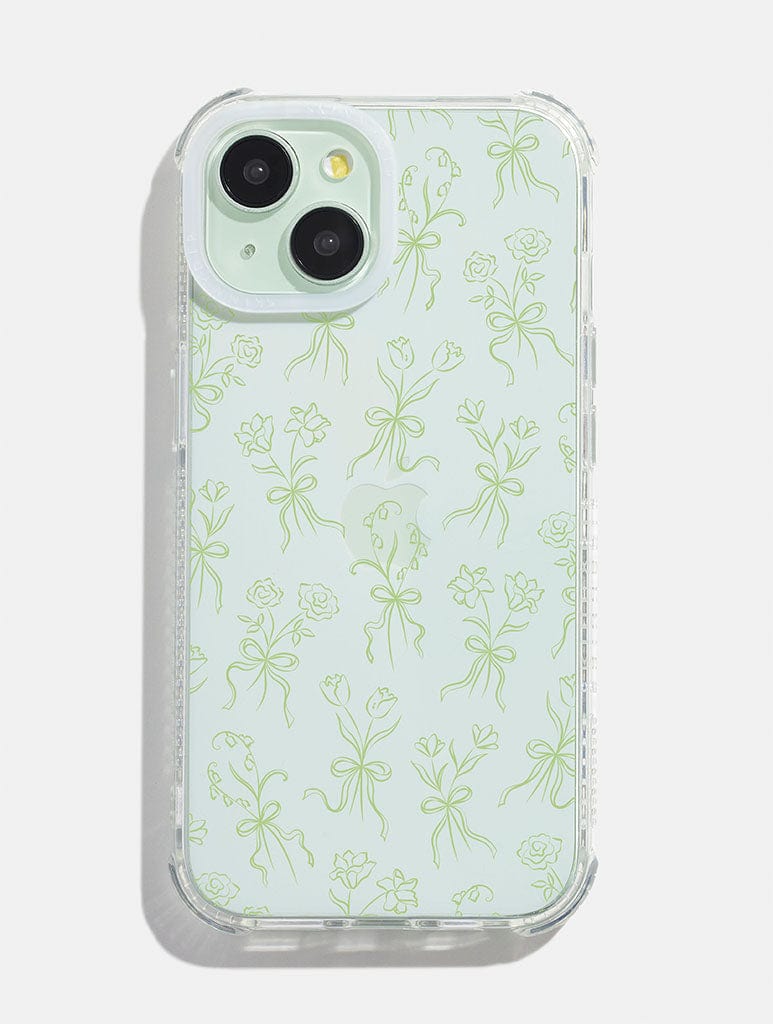 Regency Green Primrose Flowers Shock iPhone Case