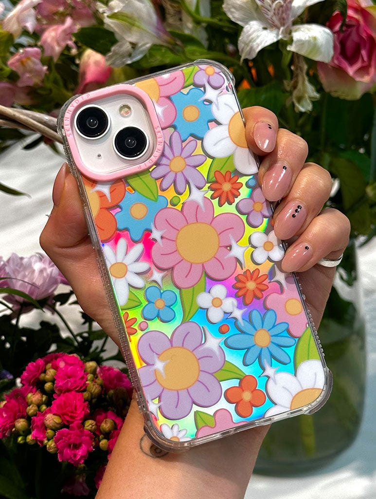 Retro Holo Flower Shock iPhone Case