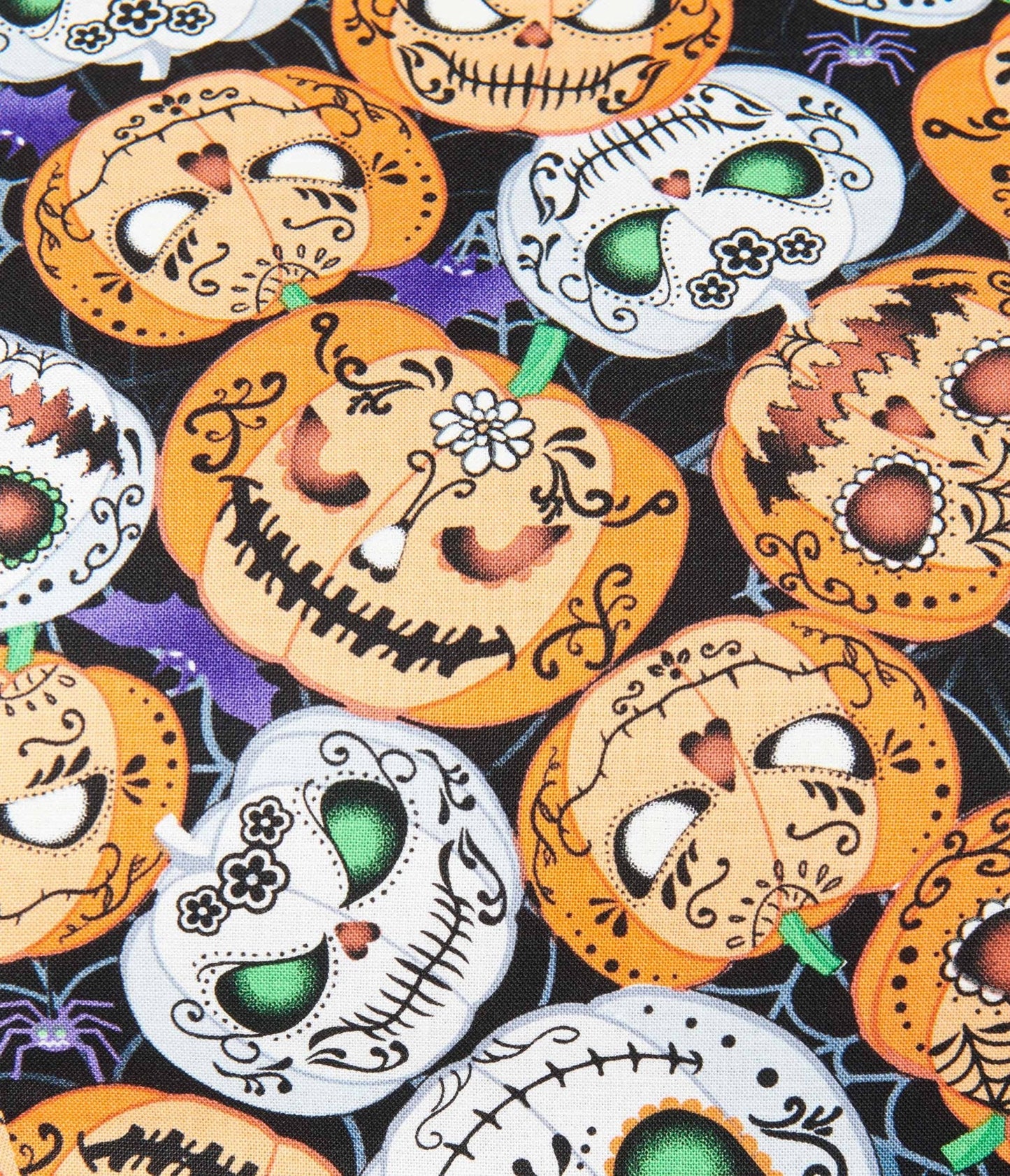 Retrolicious Black & Spooky Pumpkins Flare Dress