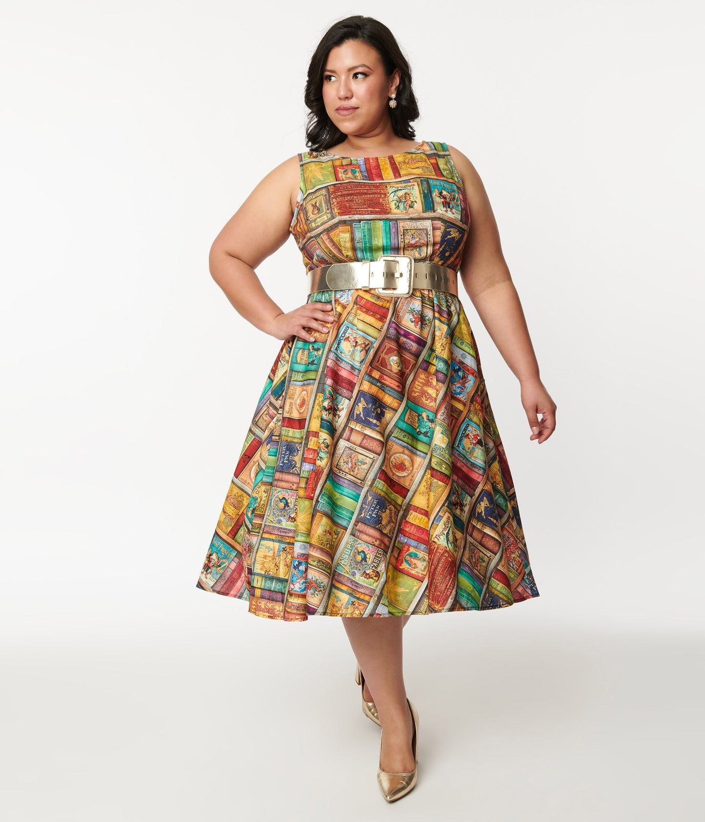 Retrolicious Multicolor Fairytales Midi Dress