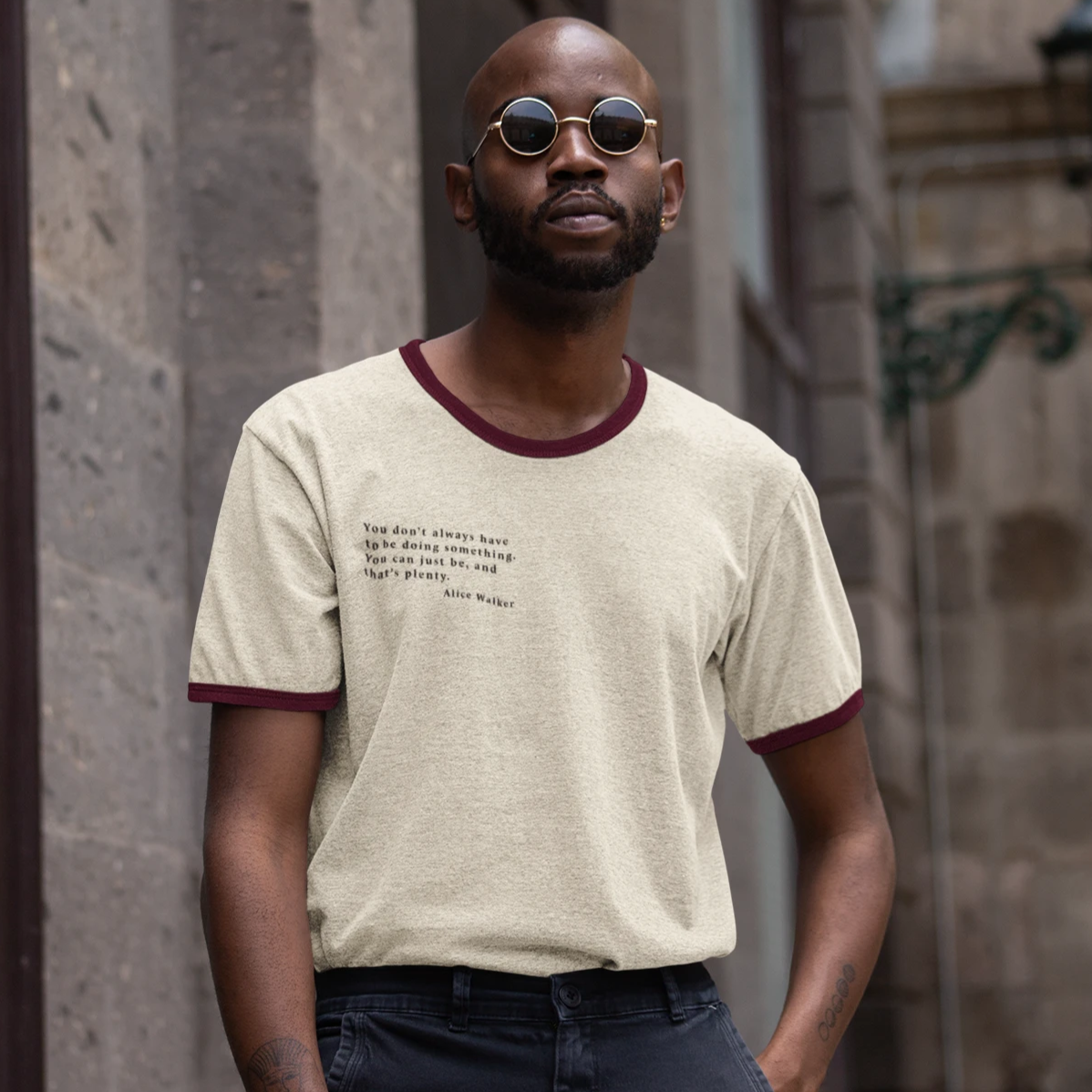 Alice Walker Quote Unisex Ringer Tee