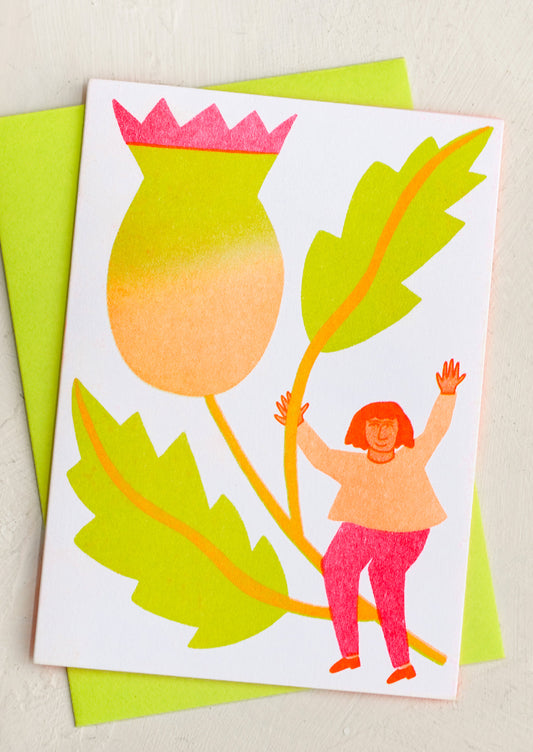 Flower Girl Risograph Card