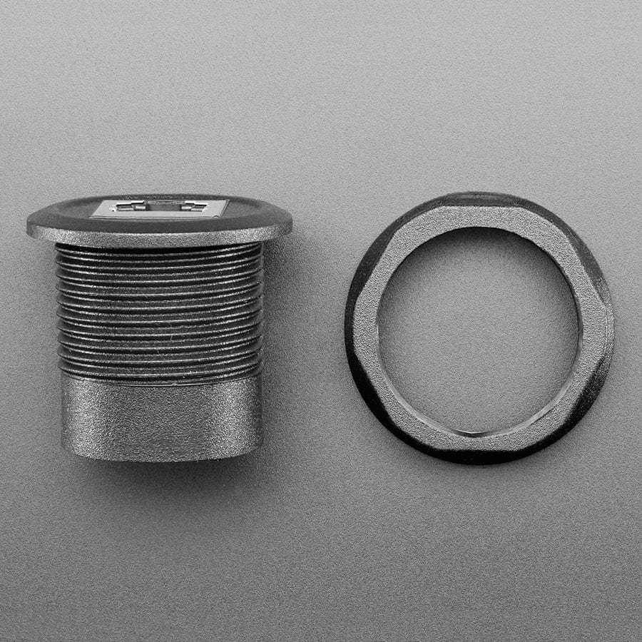 RJ-12 or RJ-11 Telephone Round Panel Mount Adapter Plug