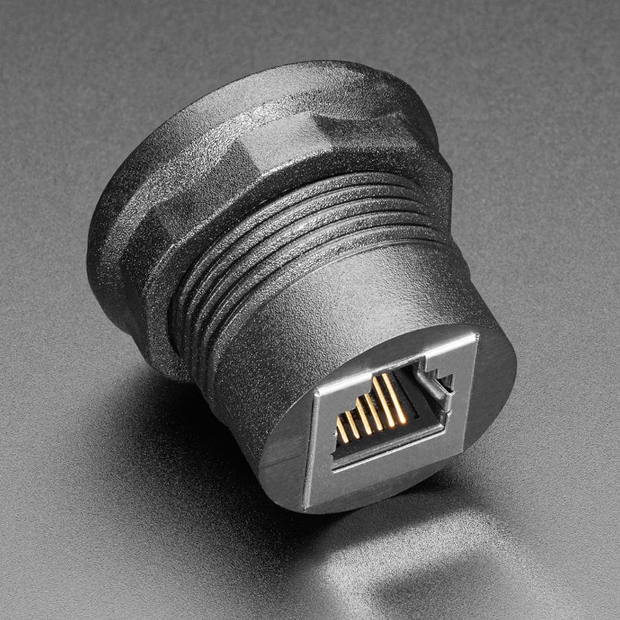RJ-12 or RJ-11 Telephone Round Panel Mount Adapter Plug