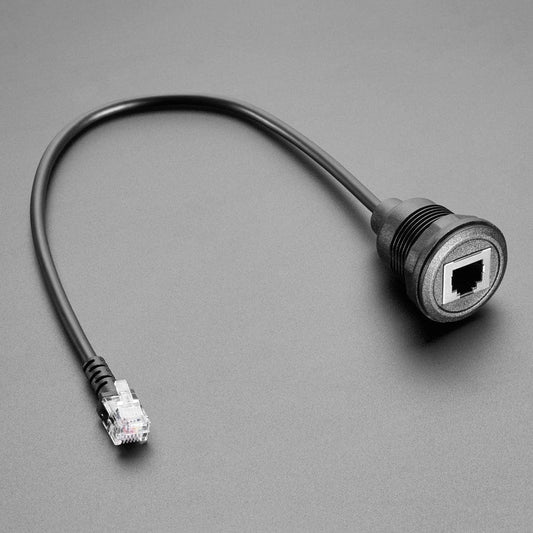 RJ-12 or RJ-11 Telephone Round Panel Mount Extension Cable