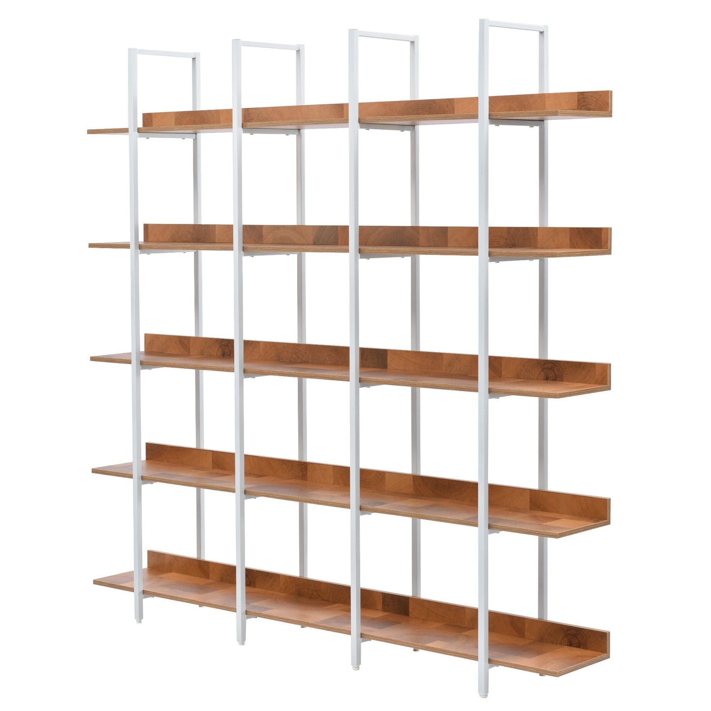 Rogers 5 Tier Open Bookcase with Vintage Industrial Style Shelf
