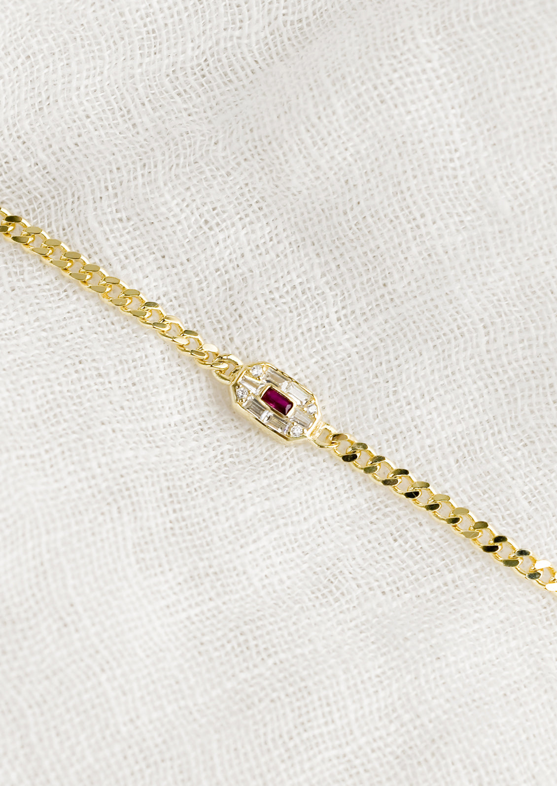 Ruby Baguette Bracelet