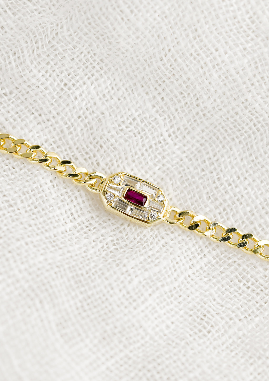 Ruby Baguette Bracelet