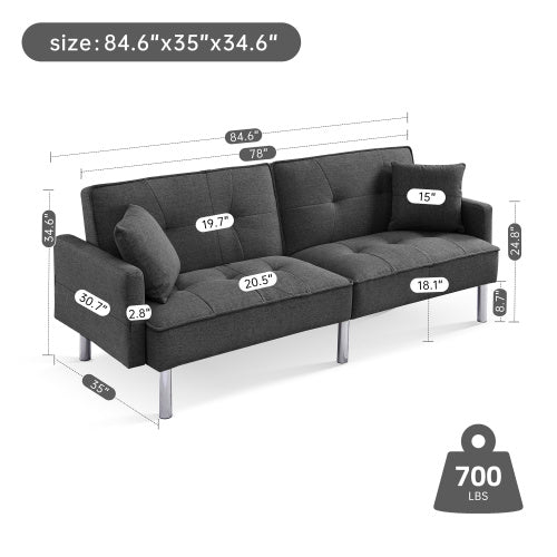 Sacramento 84.6” Extra Long Futon