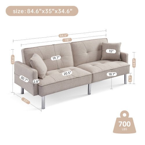 Sacramento 84.6” Extra Long Futon
