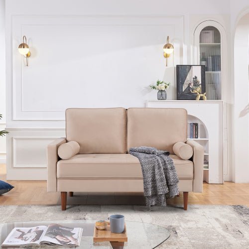 Sade 57.1 Upholstered Sofa Couch with Bolster Pillows