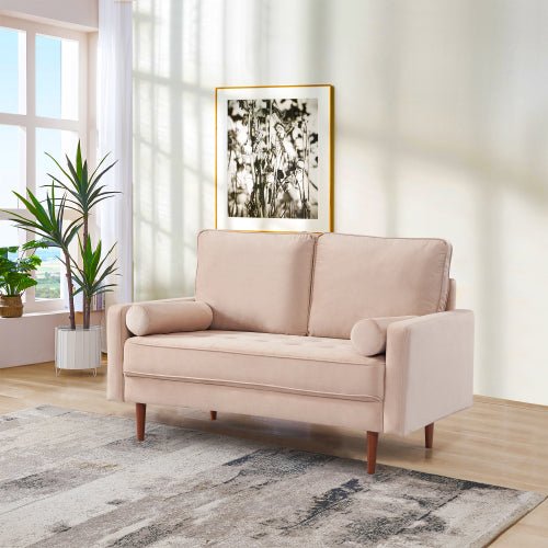 Sade 57.1 Upholstered Sofa Couch with Bolster Pillows