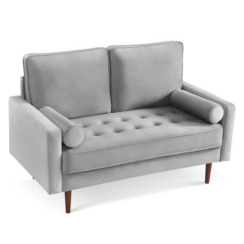 Sade 57.1 Upholstered Sofa Couch with Bolster Pillows