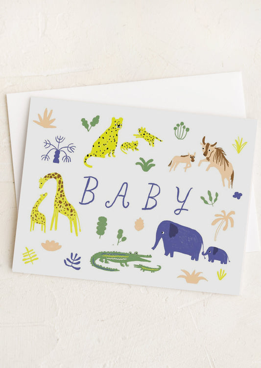 Safari Animals Baby Card
