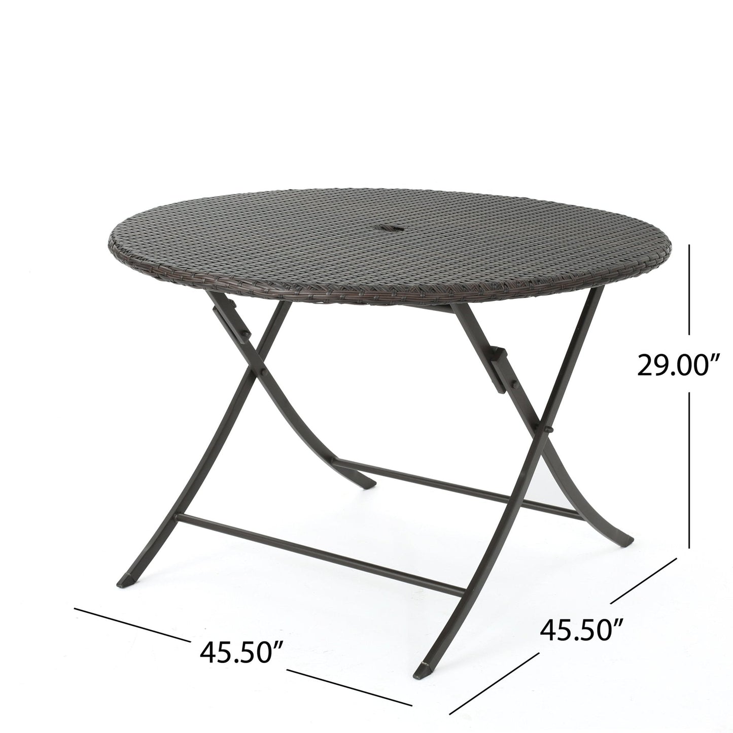 Saffron Outdoor Folding Table with Rattan Cover Top